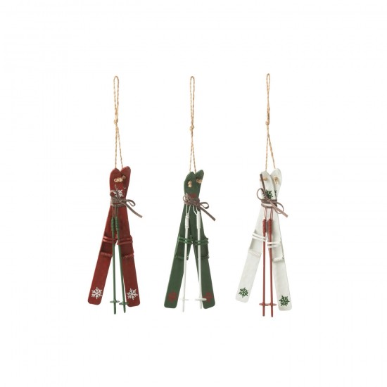 J Line Hanger Skis Metal Mix Assortment Of 3 pendants.