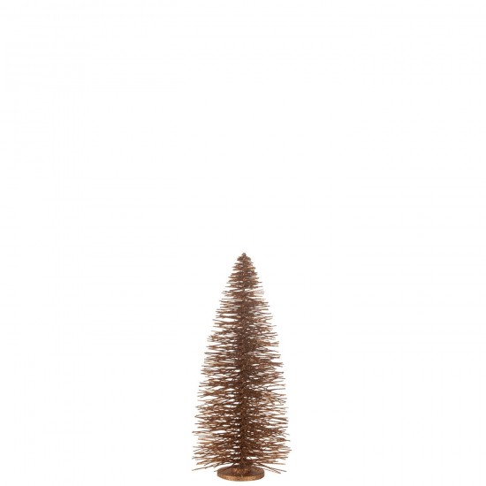 J Line Christmas Tree Deco Glitters Wood Brown Large x mas christmas trees on foot.