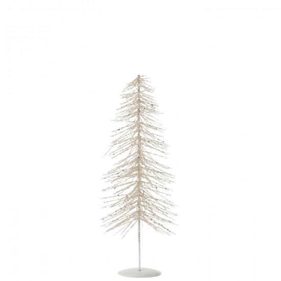 J Line Christmas Tree Deco Glitters Metal Plastic White Silver Medium x mas christmas trees on foot.