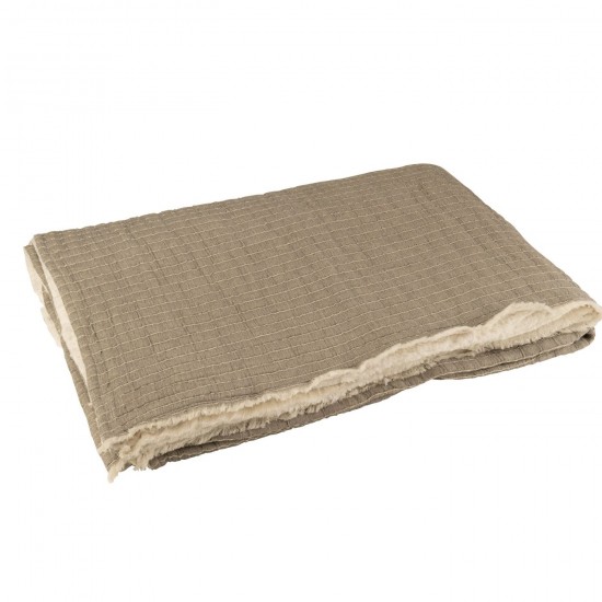 J Line Plaid Teddy Righe Cucitura Cotone Poliestere Grigio Plaid Teddy Líneas Costura Algodón Poliéster Gris.