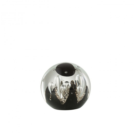 J Line Paperweight Magic Glass Gold Black Medium paper holders.