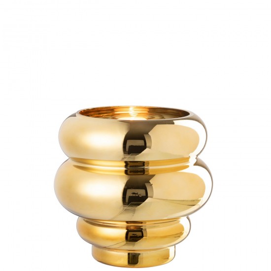 Jline Teelichthalter Vase Cléa Glas Gold Große Vasen hohe Vasen.