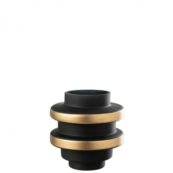 Jline Vase Kyle Glas Schwarz Gold Large Große Vasen hohe Vasen.
