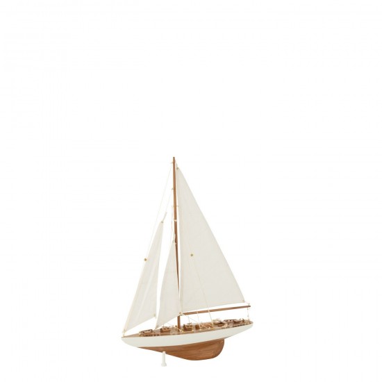J Line Sailboat Paulownia Wood White Natural Medium sailboats.