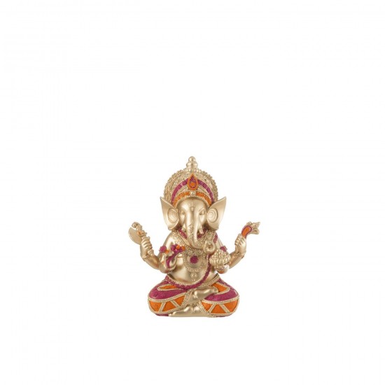 J Line Ganesha Sitting Resin Mix Small.