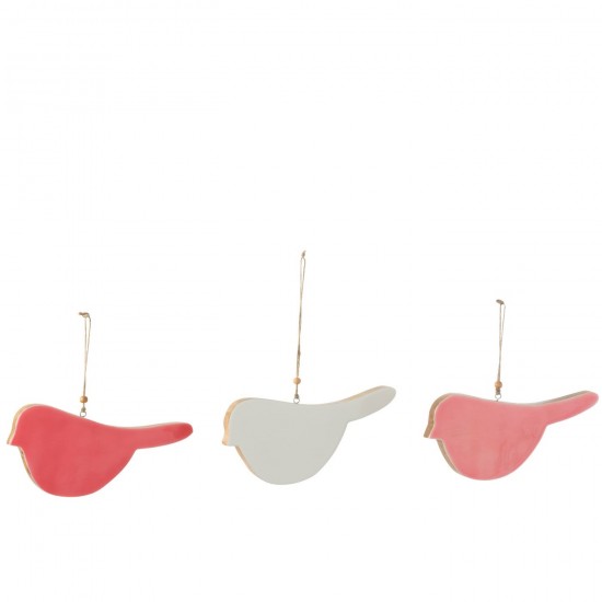 J Line Hanger Bird Mango Wood Mix Large Assortment Of 3 pendants.