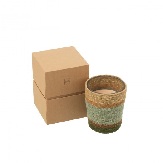 Jline Duftkerze Korb Wachs Beige Blau Medium 55 Stunden aroma kerzen.