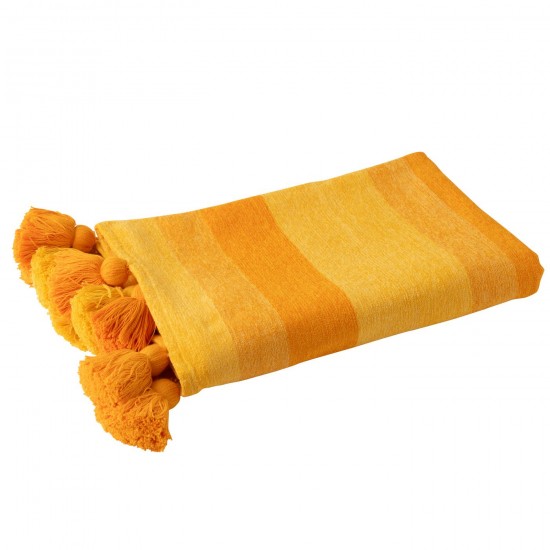 Jline Plaid Streifen Quasten Baumwolle Orange reisedecken.