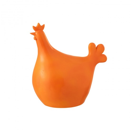 J Line Rooster Outdoor Polyresin Orange roosters cocks.