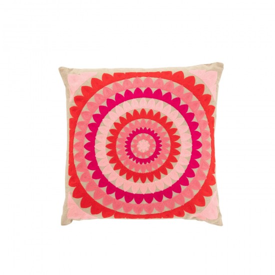 Jline Kissen Blume Spirale Baumwolle Beige Pink kissen.