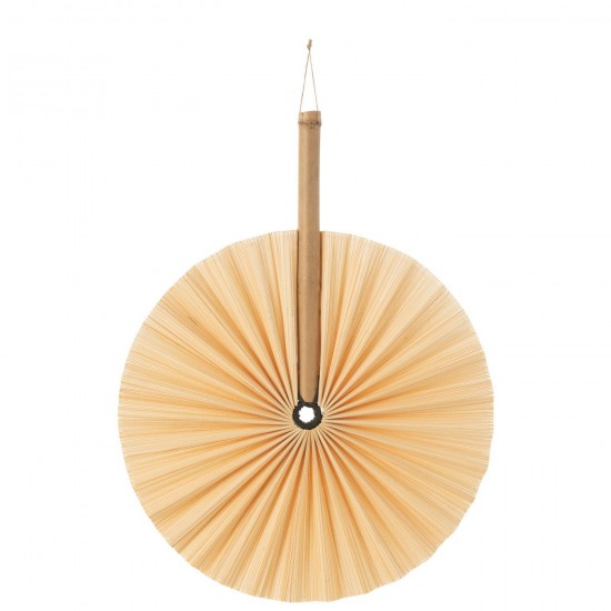 J Line Fan Wall Decoration Round Bamboo Natural hand held fans.