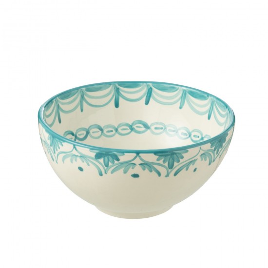 Jline Bowl Granada High Ceramic White Aqua Large schuessel schale.