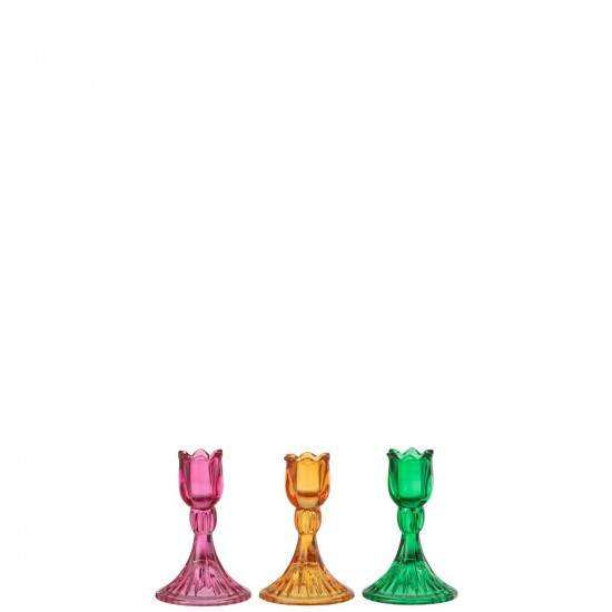 Jline Kerzenhalter Tulpe Glas Mix 3 Sortiert kerzenhalter kerzenstaender kerzenleuchter.