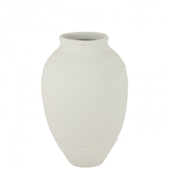 J Line Flowerpot Modern Terracotta White flowerpots.