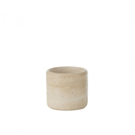 J Line Flowerpot Olina Round Cement Cream Small flowerpots.