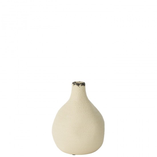 J Line Vase Bay Pear Stoneware White Black.