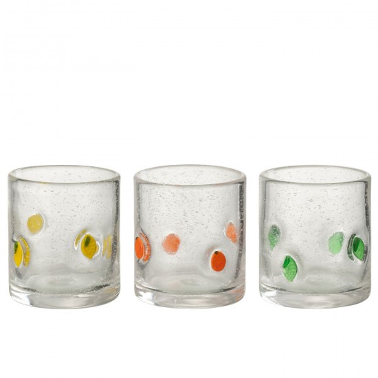 J Line Drinking Glass Citrus Fruit Glass Mix Small Assortment Of 3 drinking glasses.