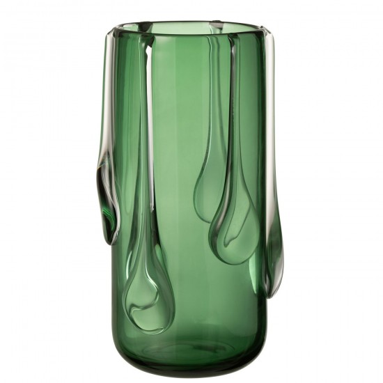 Jline Vase Drippy Glas Grün Large Große Vasen hohe Vasen.
