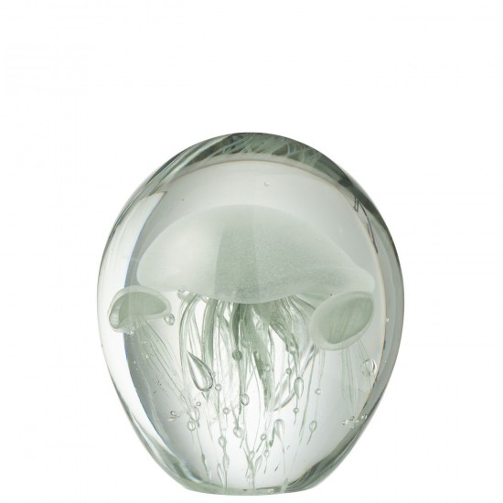 Jline Presse Papier Calypso Glas Transparent Grün Large briefbeschwerer.