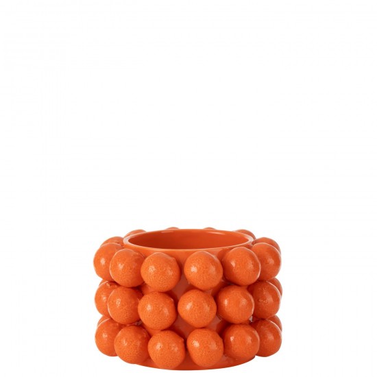 J Line Flowerpot Oranges Ceramic Orange Medium flowerpots.