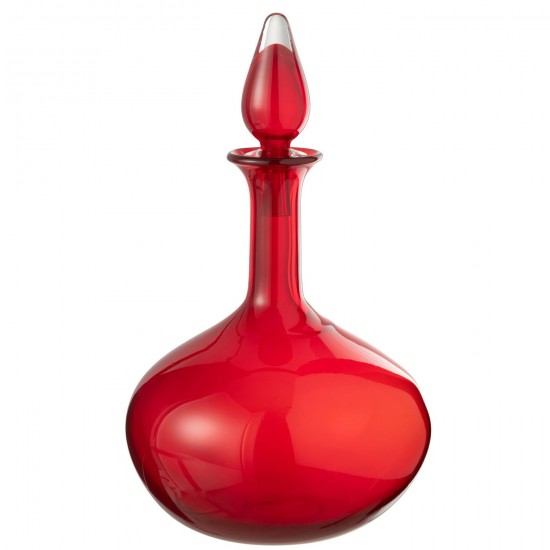 Jline Vase Korken Flasche Glas Rot flaschen.