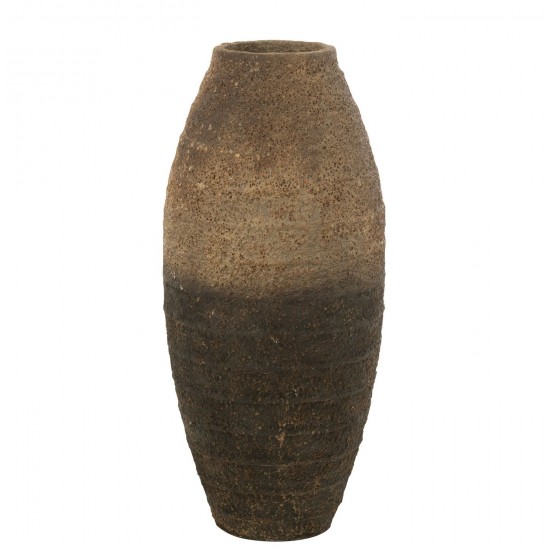 Jline Vase Antique Cement Brown Black Large Vasen.