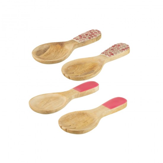 Jline Set Von 2 Salatbesteck Mangoholz Rosa 2 Sortiert bestecke.