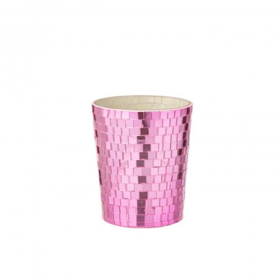 J Line Candela Profumata Specchio Vetro Rosa Vela Perfumada Espejo Vidrio Rosa.
