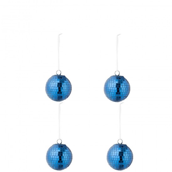 Jline Dose Von 4 Weihnachtskugel Spiegel Glas Blau Small weihnachtskugeln christbaumkugeln.