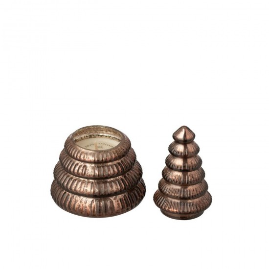 Jline Duftkerze Baum Gerillt Glas Braun Small aroma kerzen.