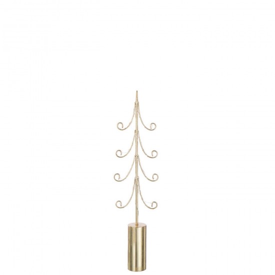 J Line Albero Led Base Cilindrica Ferro Oro Medium Árbol Led Base De Cilindro Plancha Dorado Medium.