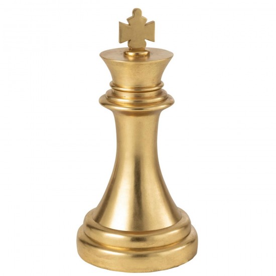 J Line Chess Piece King Polyresin Gold Colored chesspieces.