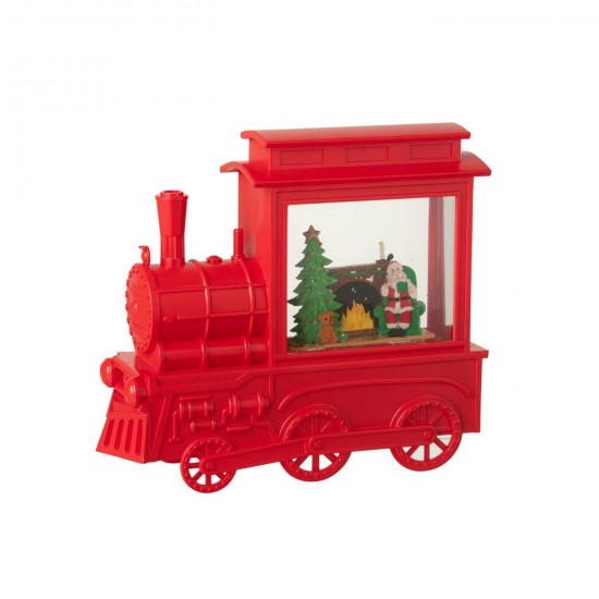 J Line Sfera Di Neve Locomotiva Plastica Rosso Natale Globo De Agua Locomotive Plástico Rojo Navidad.