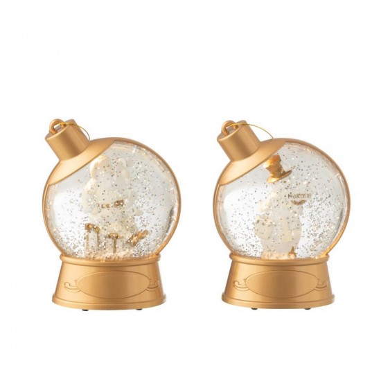 J Line Pendente Globo Di Neve Pupazzo Di Neve Babbo Natale Plastica Bianco Assortimento Di 2 Lámpara Colgante Globo De Agua Sn.