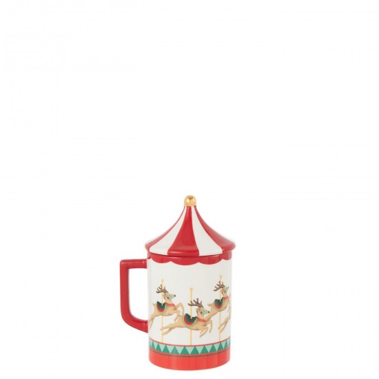 Jline Tasse Deckel Karussell Dolomit Mehrfarbig kaffeetassen.