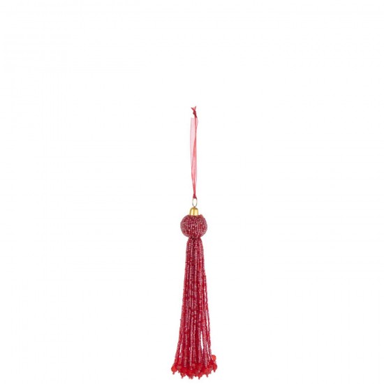 J Line Hanger Tassel Beads Christmas Red pendants.