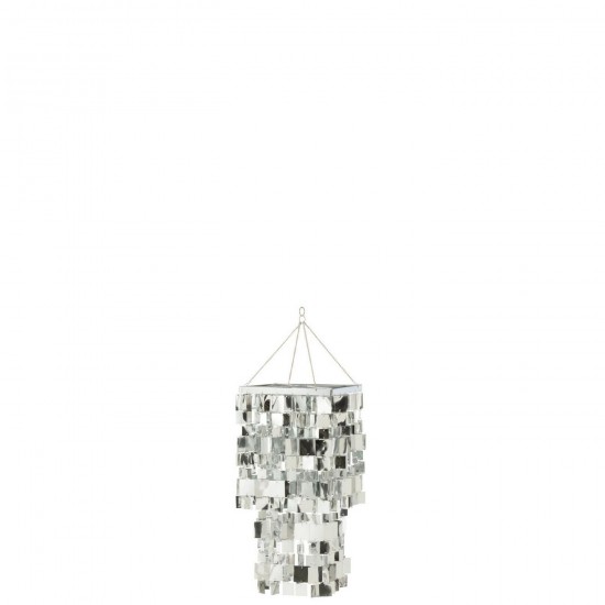 Jline Pantalla Candelabro Cuadrado Pvc Plata Small.