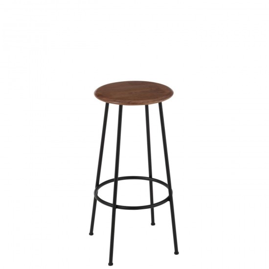 Jline Silla De Bar Neo Acero Natural Negro.