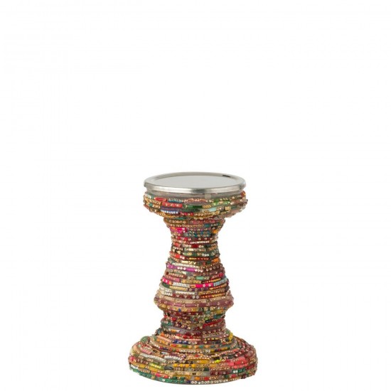 Jline Kerzenhalter Perlen Glas Rosa Goldfarben kerzenhalter kerzenstaender kerzenleuchter.