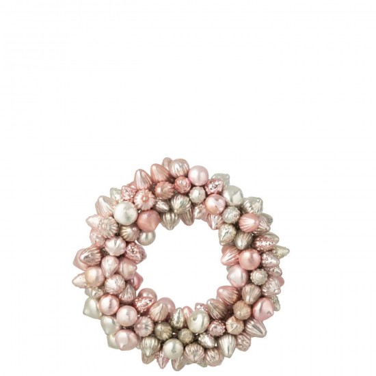 J Line Wreath Christmas Bauble Glass Light Pink wreaths.