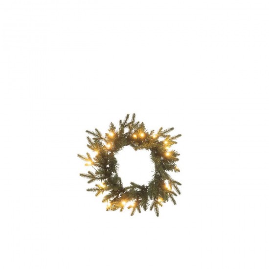 J Line Corona 20 Led Rotondo Plastica Verde Scuro Small Guirnalda 20 Led Redondo Plástico Verde Oscuro Small.