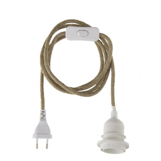 J Line Lampholder Jute Beige Bulbs.