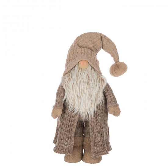 J Line Santa Claus Winter Sweater Polyester Taupe Off White santa clauses.