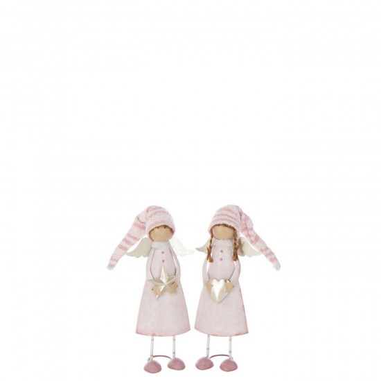 J Line Angel Heart Star Metal Light Pink Gold Colored Medium Assortment Of 2.