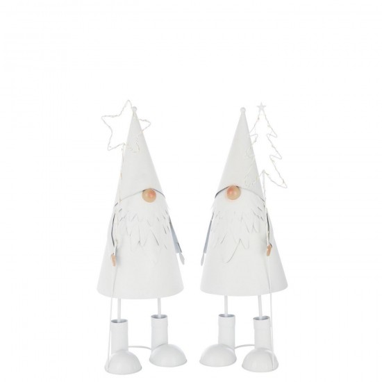 Jline Papá Noel Led Estrella Árbol Metal Blanco Large Surtido De 2.