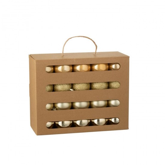 Jline Dose Von 40 Weihnachtskugel Plastik Goldfarben weihnachtskugeln christbaumkugeln.