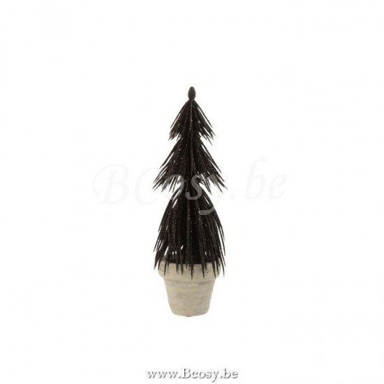 J Line Jline Pine Tree In Pot Glitter Plastic Black x mas christmas trees on foot