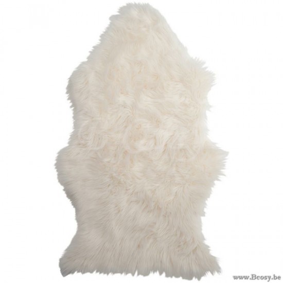 J Line Floormat Fake Fur White sheepskin.