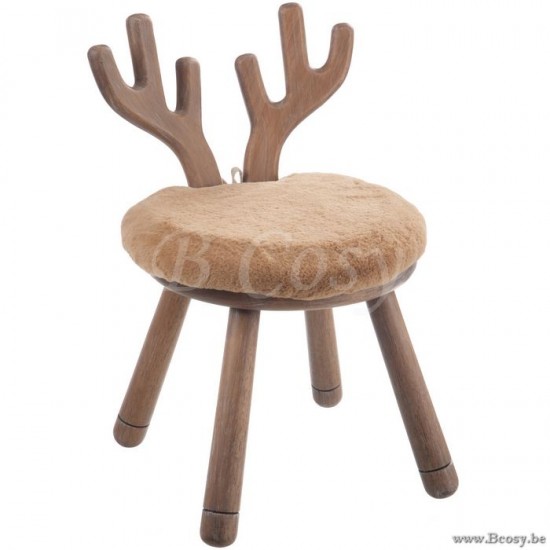 J Line Jline Chair Ear Deer Wood Natural deco chairs