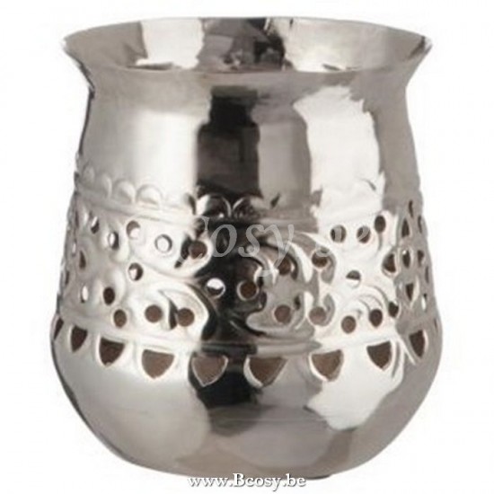 J Line Jline Tea Light Holder Oriental Round Iron Shiny Silver Small tea lights holders